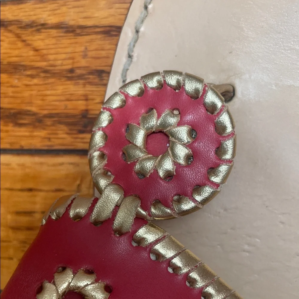Jack Rogers Women's Red and Tan Sandals - Picture 6 of 12